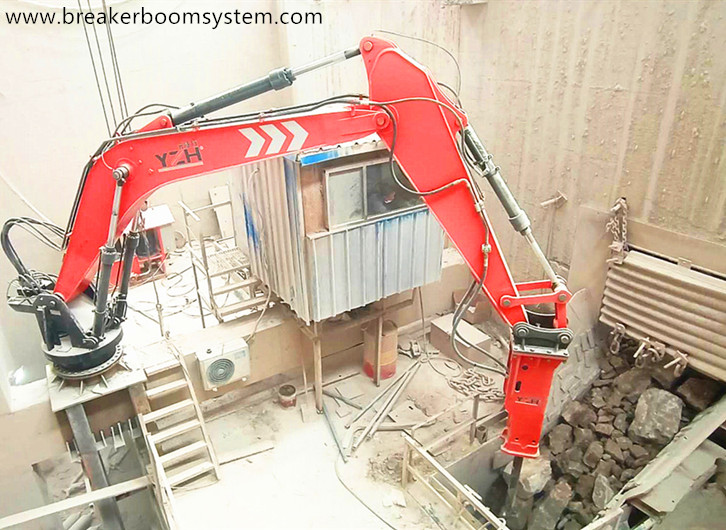 YZH Stationary Type Pedestal Boom System Rock Breaker Was Put Into Use In Tangshan Manwang Mine Energy Company