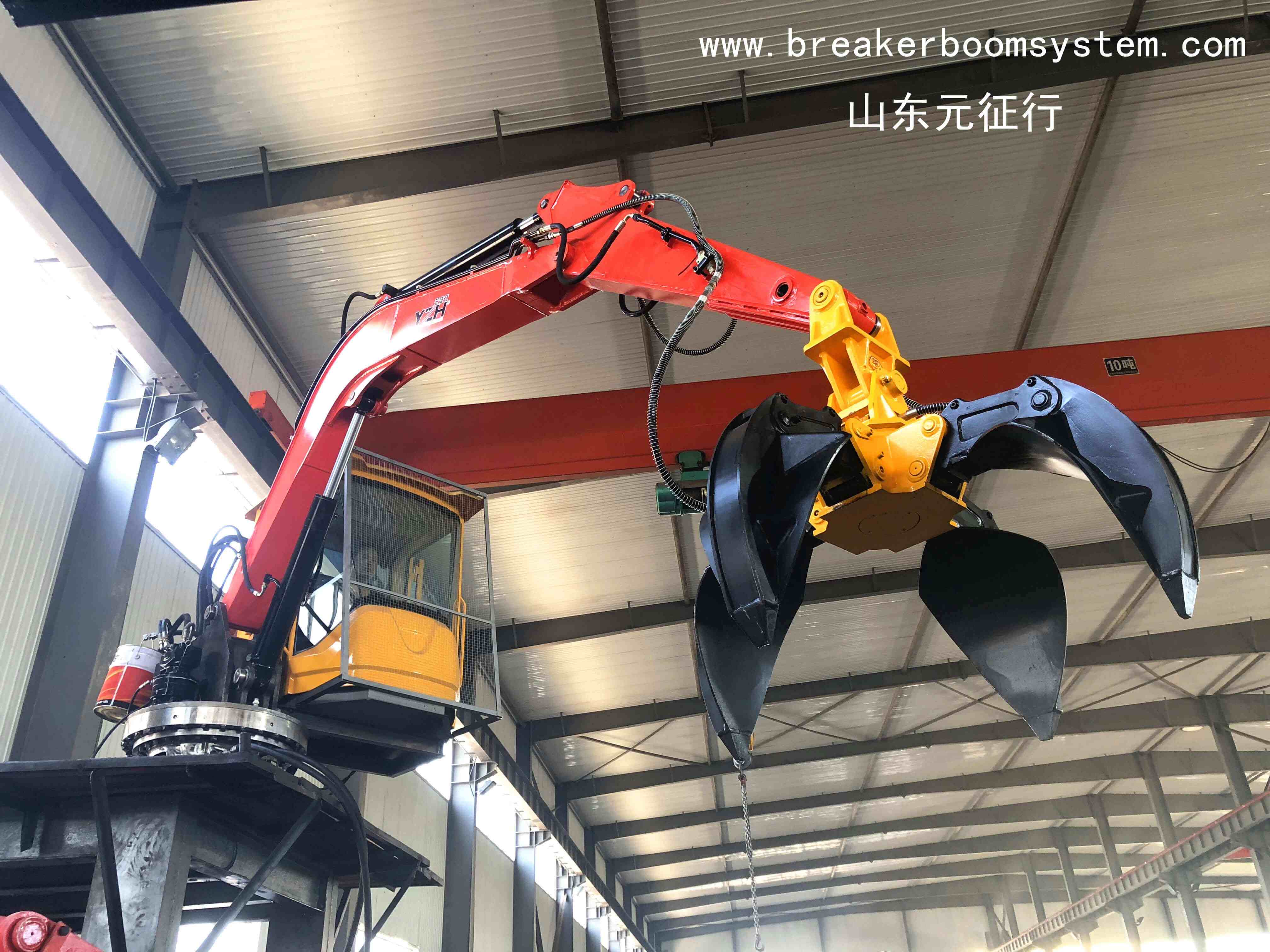 Pedestal Type Material Handling Electric Hydraulic Booms System For Waste Plant