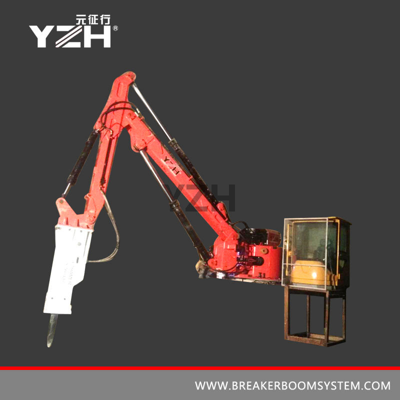 Stationary Type Pedestal Rock Breaking Booms System