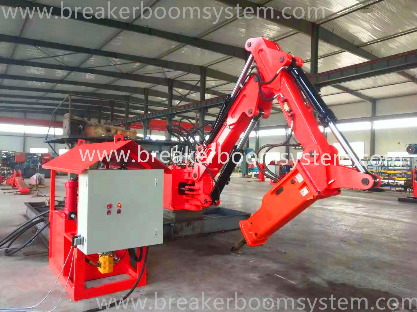 stationary breaker booms system