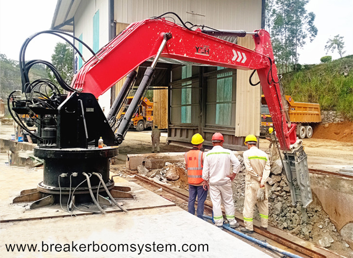 Guangzhou Shunxing Quarry Successfully Installed A Fixed Type Pedestal Boom System Again