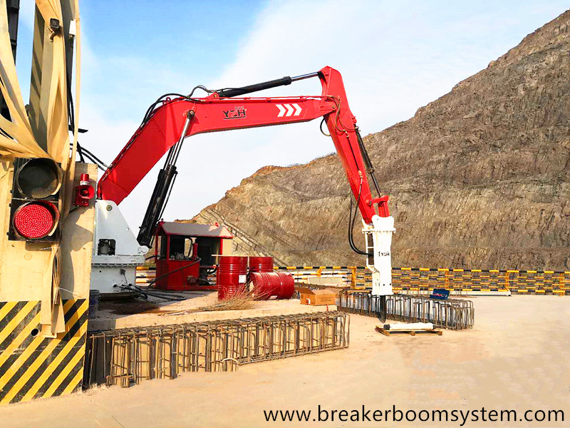 Jiaotou Mining Company Is Equipped With YZH Fixed Pedestal Rockbreaker Boom System At Inlet Port Of Gyratory Crushers