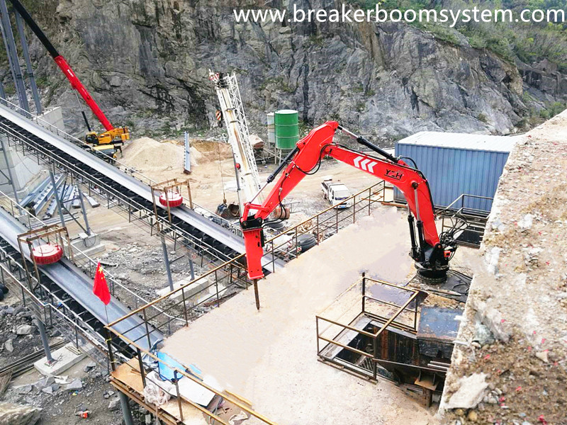 YZH Pedestal Rock Breaker Boom System Maximum Improved Productivity Of China Aggregate Crushing Plant!