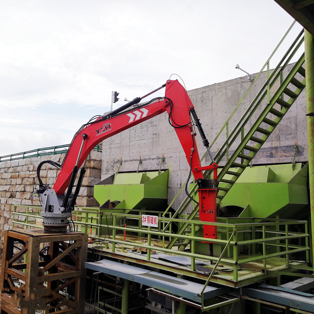 Stationary Type Pedestal Rock Breaker Boom System