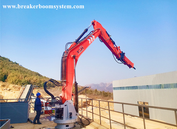 A Pedestal Boom System Can Simultaneously Break Boulders Which Blocked The Hopper Of Two Jaw Crushers