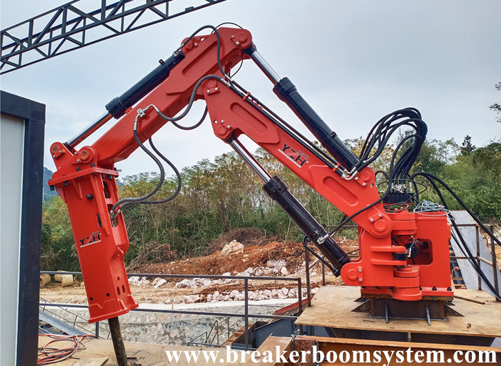 Hunan Aggregate Plant Successfully Installed A Fixed Type Pedestal Rockbreaker