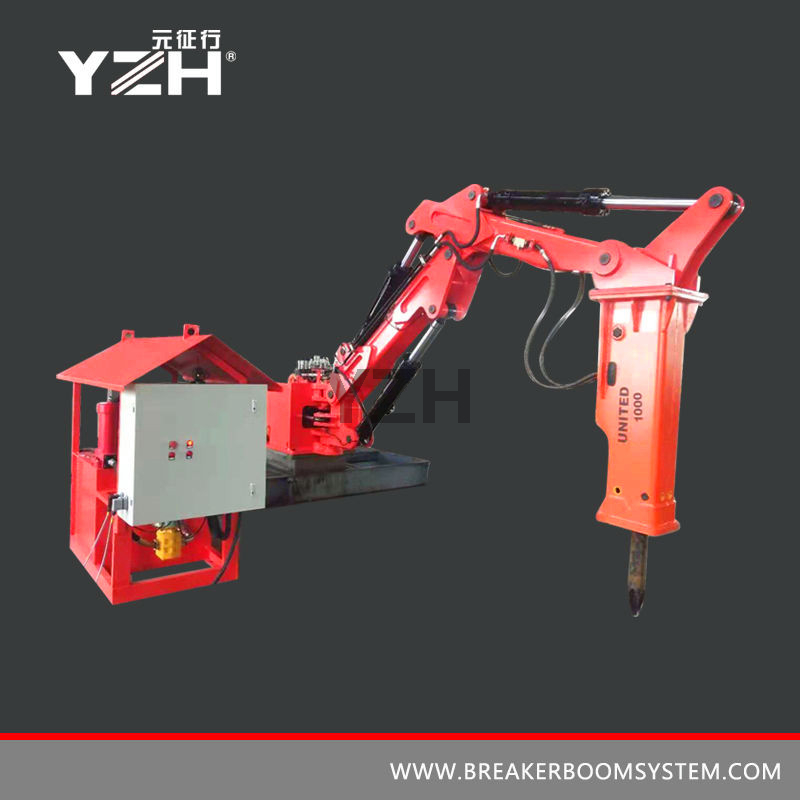 Pedestal Rock Breaker Booms System For Mining Or Grizzly