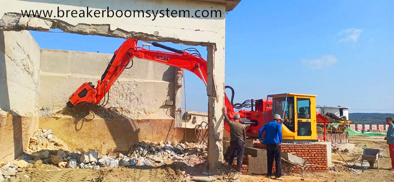Fixed Booms Assembly Systems Used To Break Oversized Boulders In Surface Mines