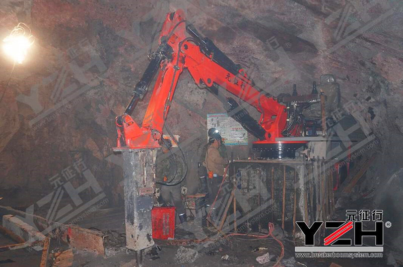 Shandong Gold Group Purchased YZH Brand Pedestal Breaker Boom System